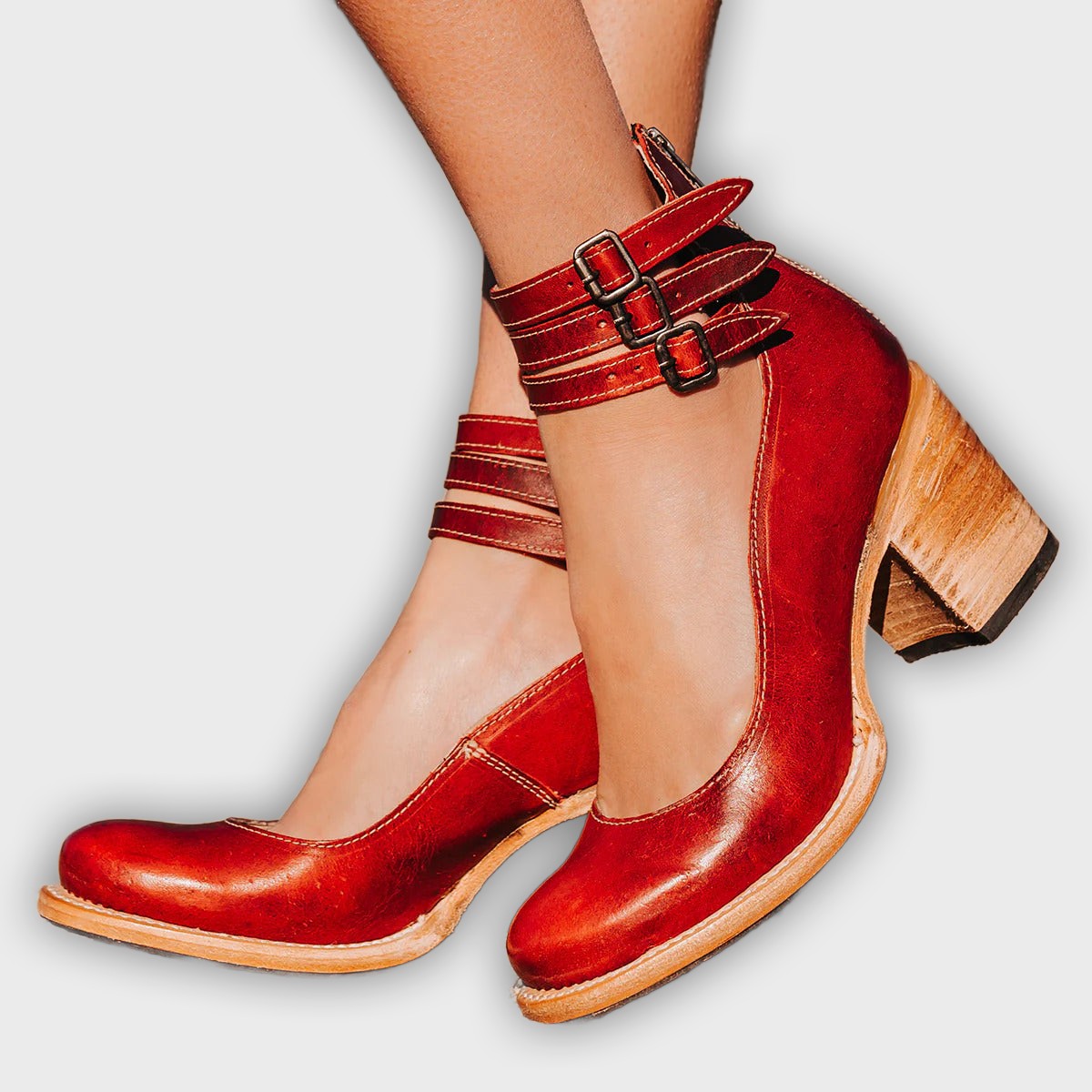 Ever - Women’s Round Toe Chunky Heels | Stylish Comfort for Every Occasion