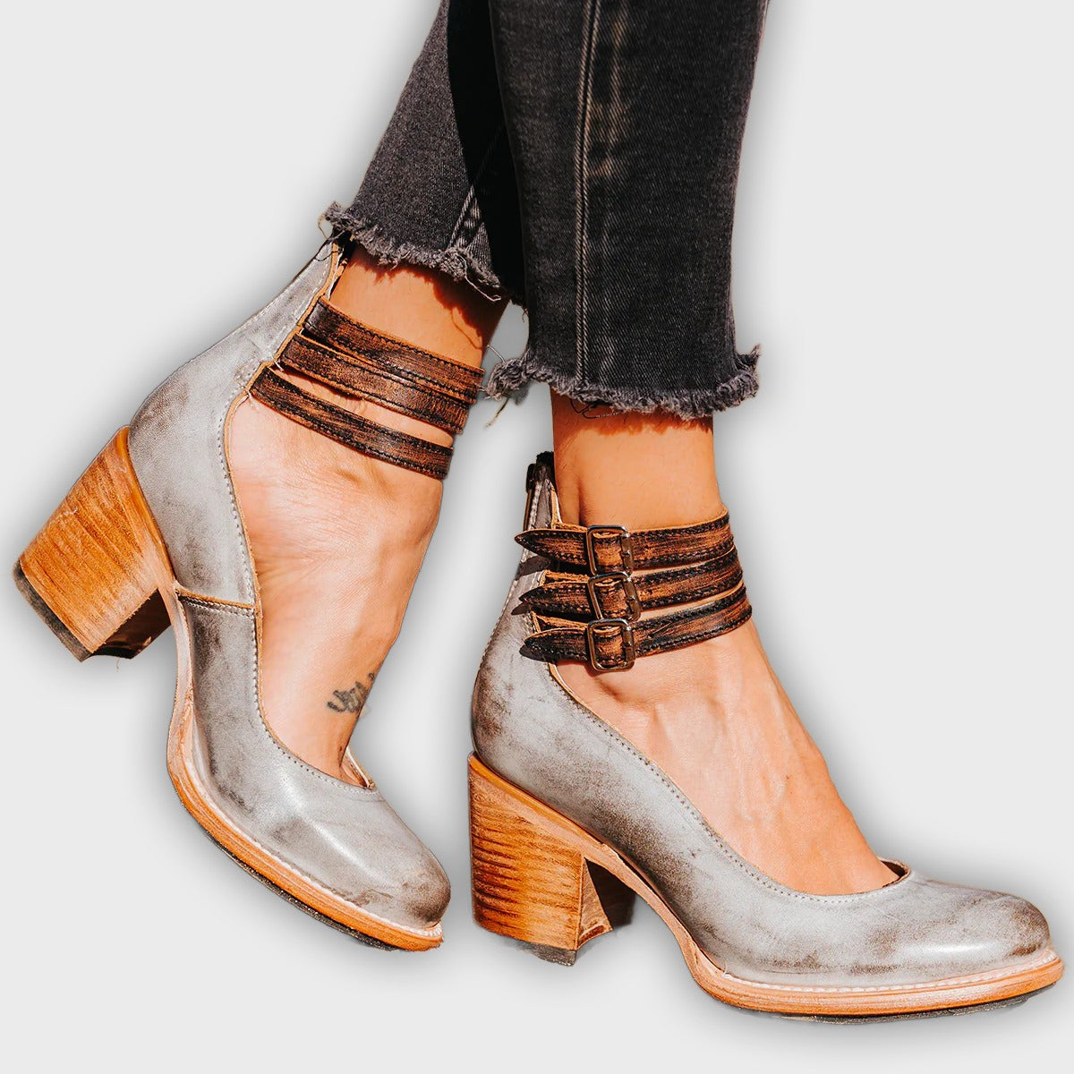Ever - Women’s Round Toe Chunky Heels | Stylish Comfort for Every Occasion