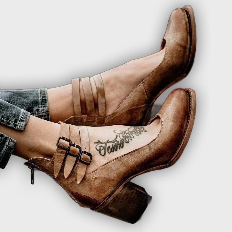 Ever - Women’s Round Toe Chunky Heels | Stylish Comfort for Every Occasion