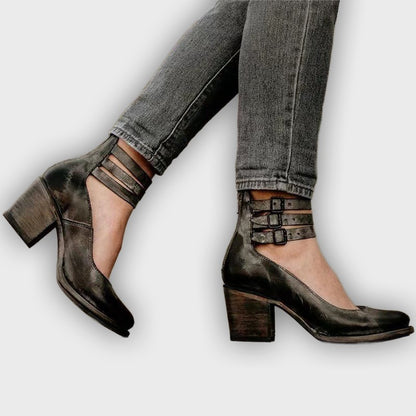 Ever - Women’s Round Toe Chunky Heels | Stylish Comfort for Every Occasion