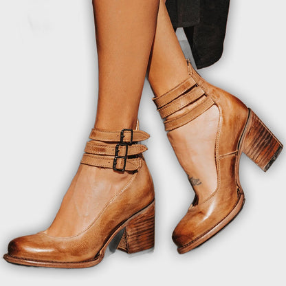 Ever - Women’s Round Toe Chunky Heels | Stylish Comfort for Every Occasion