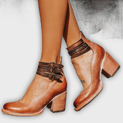 Ever - Women’s Round Toe Chunky Heels | Stylish Comfort for Every Occasion