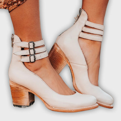 Ever - Women’s Round Toe Chunky Heels | Stylish Comfort for Every Occasion