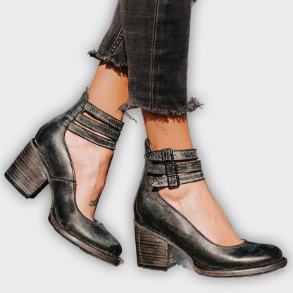 Ever - Women’s Round Toe Chunky Heels | Stylish Comfort for Every Occasion
