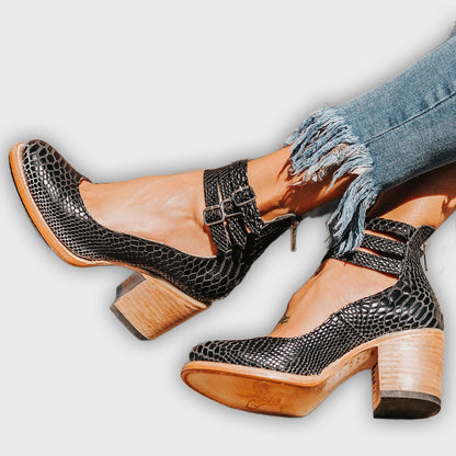 Ever - Women’s Round Toe Chunky Heels | Stylish Comfort for Every Occasion