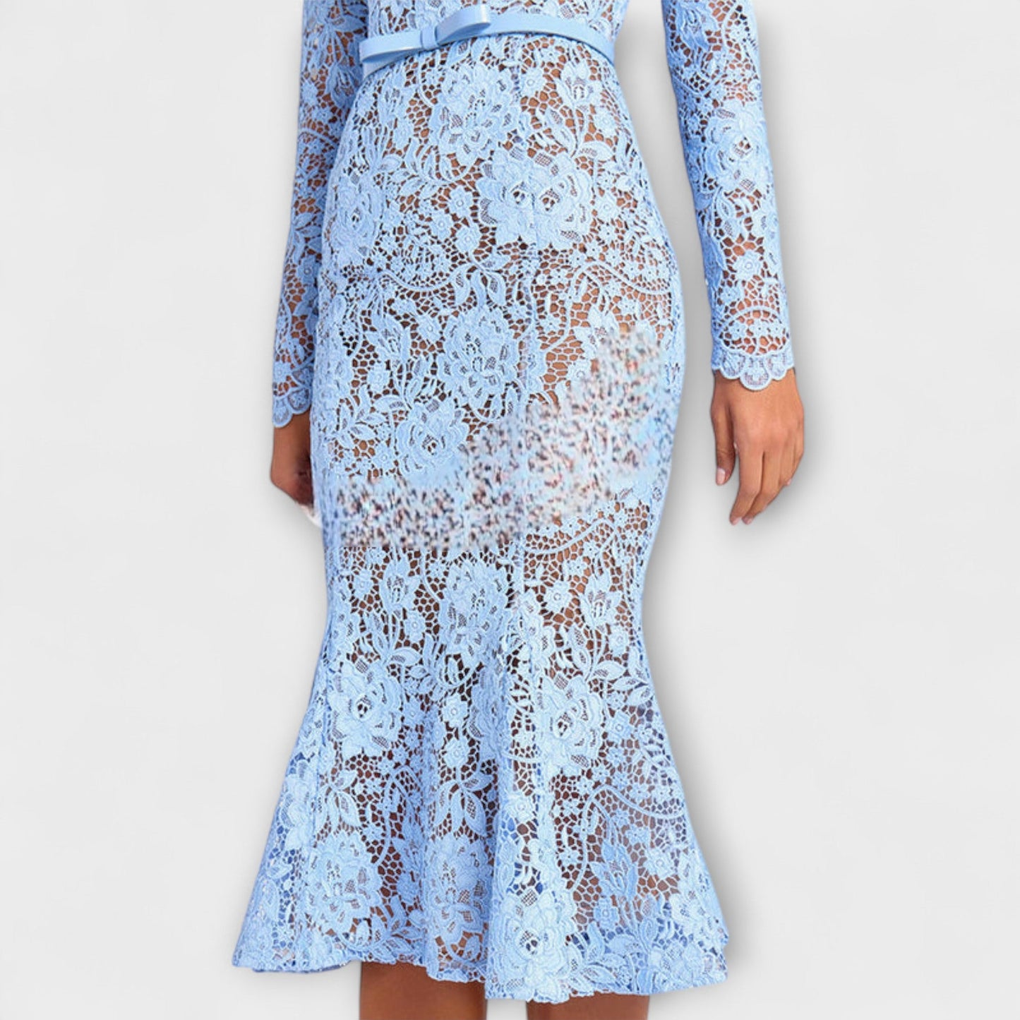 Freya - Elegant Floral Lace Midi Dress