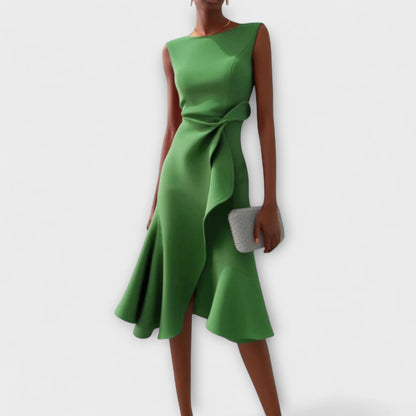 Juliette – Asymmetrical Draped Midi Dress