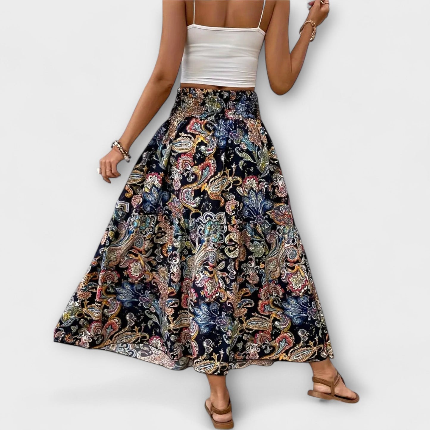 Patterned Flowy Skirt