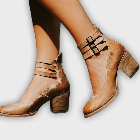 Ever - Women’s Round Toe Chunky Heels | Stylish Comfort for Every Occasion