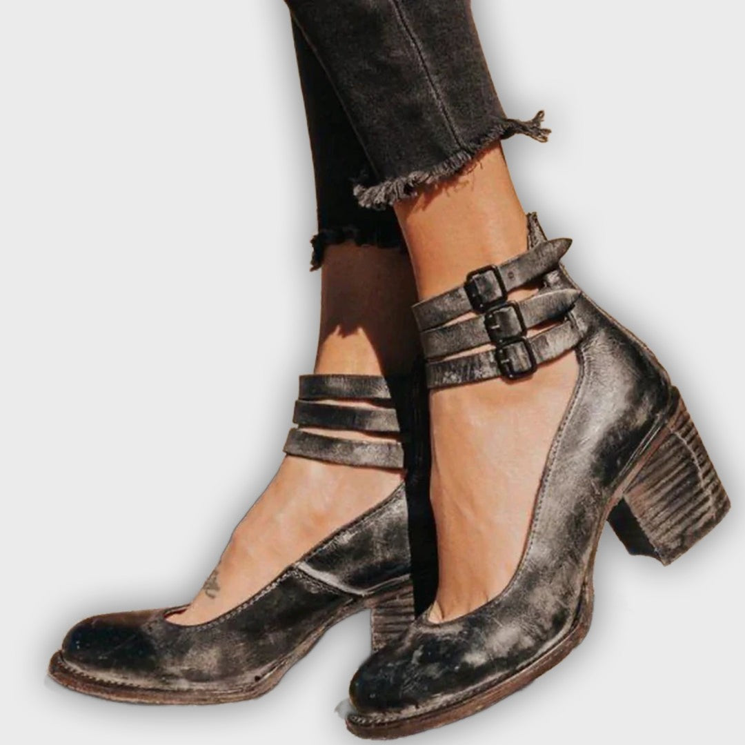 Ever - Women’s Round Toe Chunky Heels | Stylish Comfort for Every Occasion