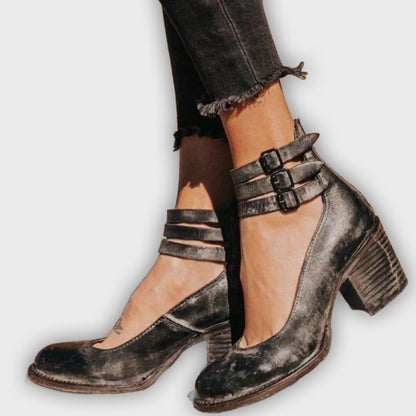 Ever - Women’s Round Toe Chunky Heels | Stylish Comfort for Every Occasion