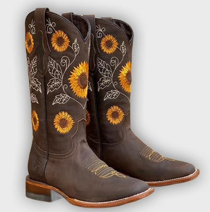 Leah - Mid-Calf Leather Cowboy Boots