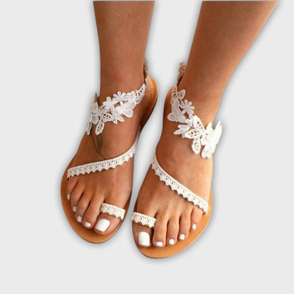 Boho Chic Comfortable Sandals with Floral Design