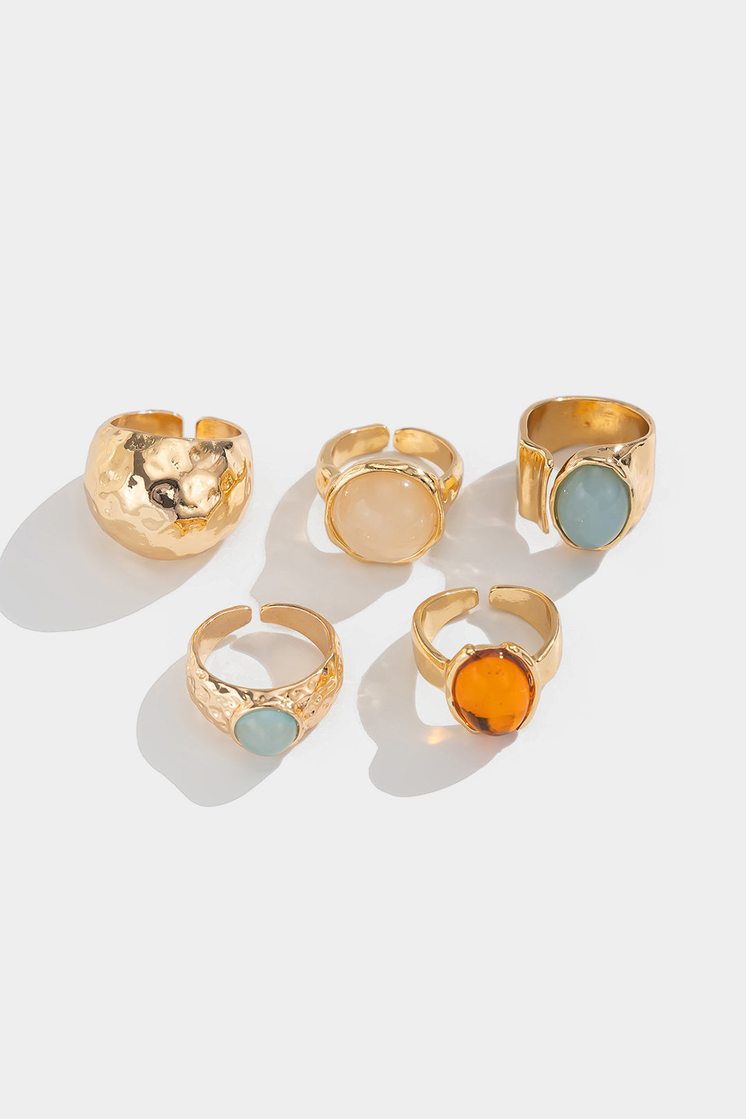Open Ring Set with Rhinestones