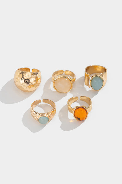Open Ring Set with Rhinestones