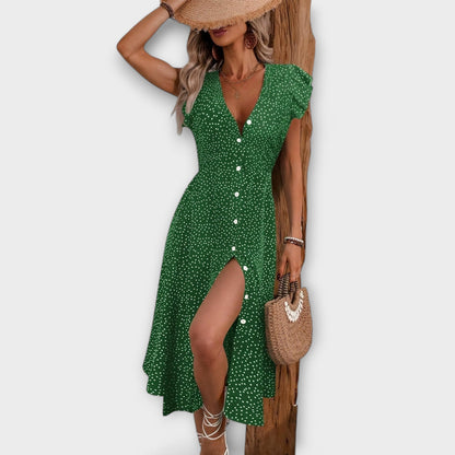 Stylish Polka Dot Midi Dress