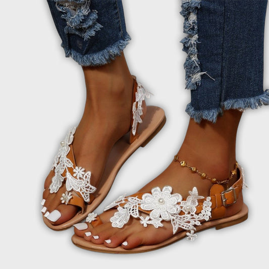 Boho Chic Comfortable Sandals with Floral Design